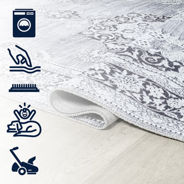 Bausch Bohemian Distressed Chenille Machine-washable Area Rug